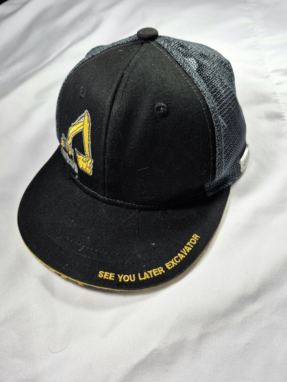 NWOT Waldeal Toddler Boy See You Later Excavator Trucker Hat Black Gray Snapback